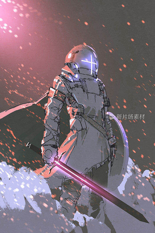 未来骑士与发光的剑