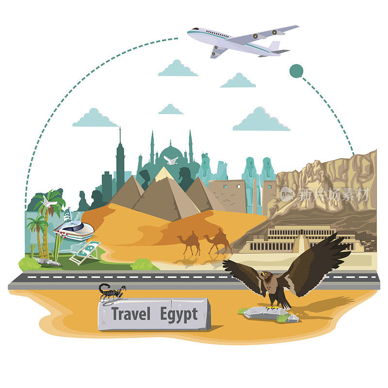 插图。埃及环游。