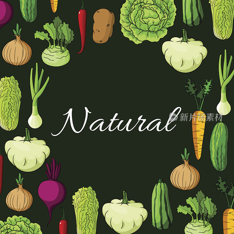健康天然蔬菜载体海报