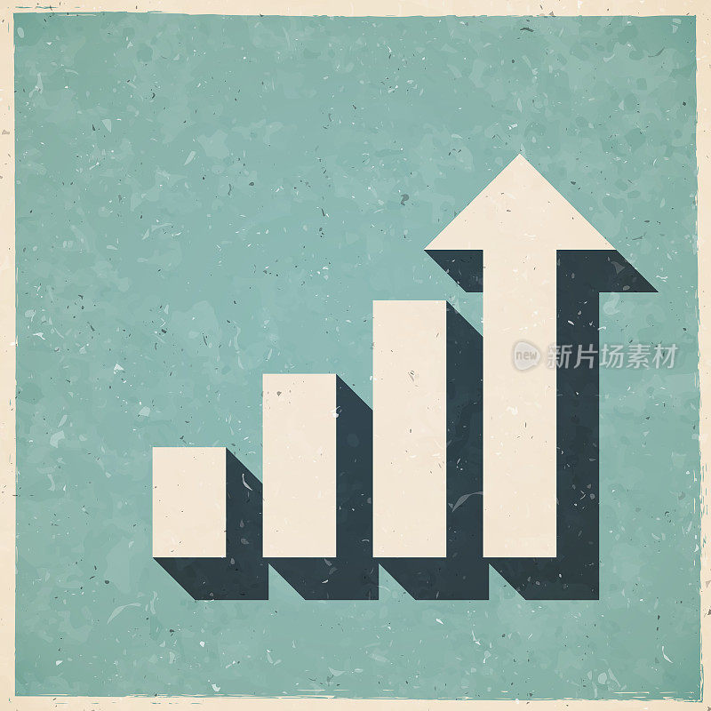 日益增长的图表。复古风格的图标-旧的纹理纸