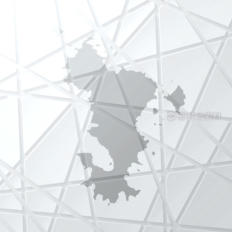 马约特地图与网状网络在白色背景
