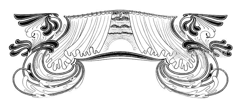 花饰与窗帘在剧院新艺术1896