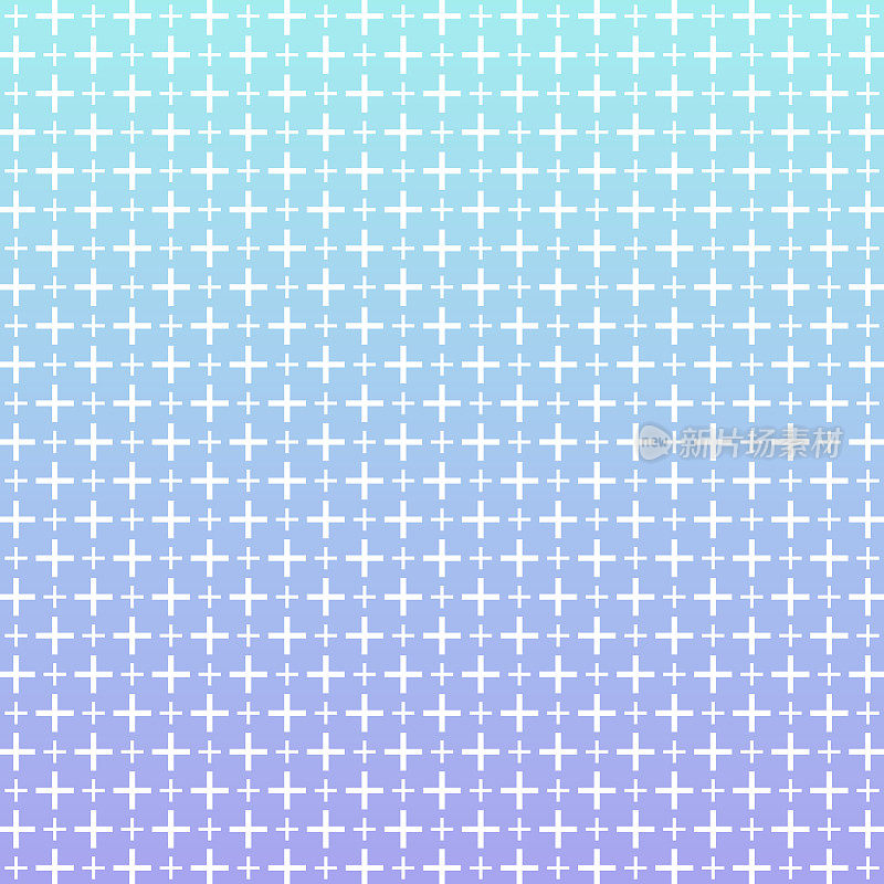 白色网格的正形状在两个大小的蓝色梯度模式