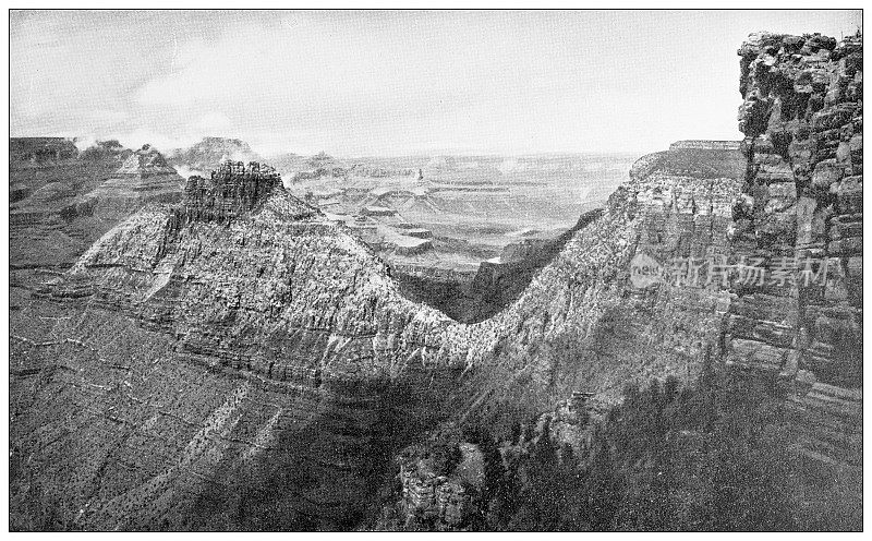 大峡谷的古董旅行照片