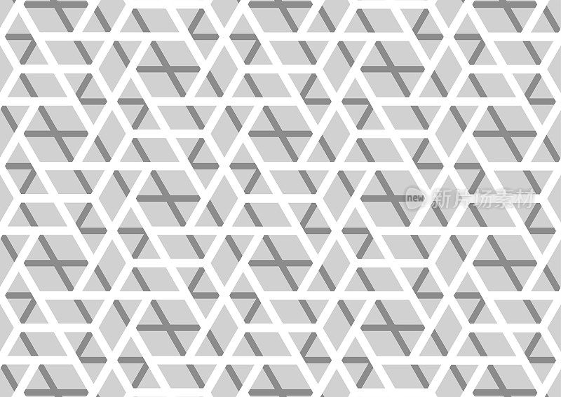 抽象灰白色三角形图案，几何多边形纹理背景，矢量插图，线条艺术