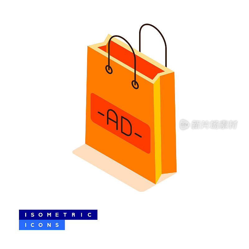 广告活动等距图标概念与三维设计。广告，广告，促销，电子商务，营销，口号。