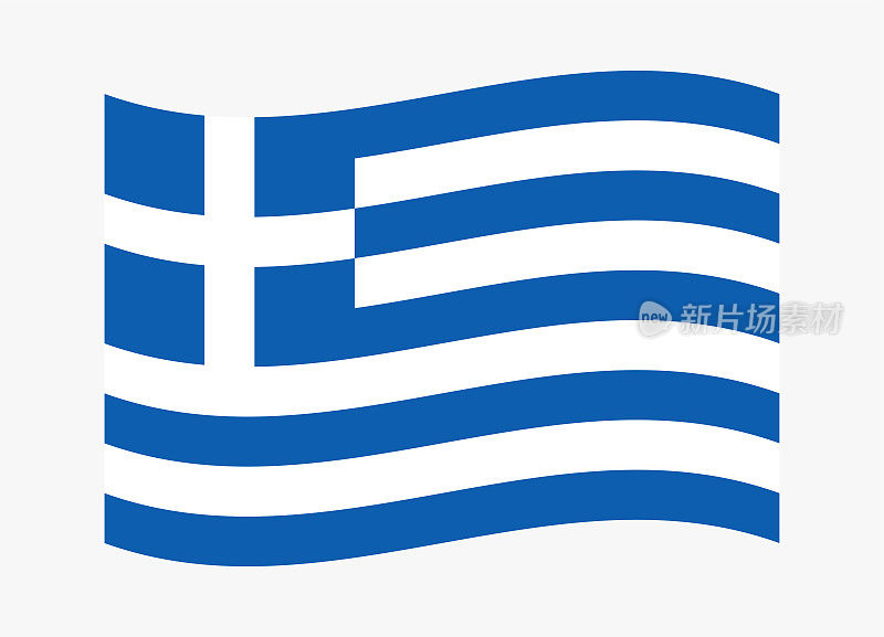 希腊人挥舞着旗帜。向量