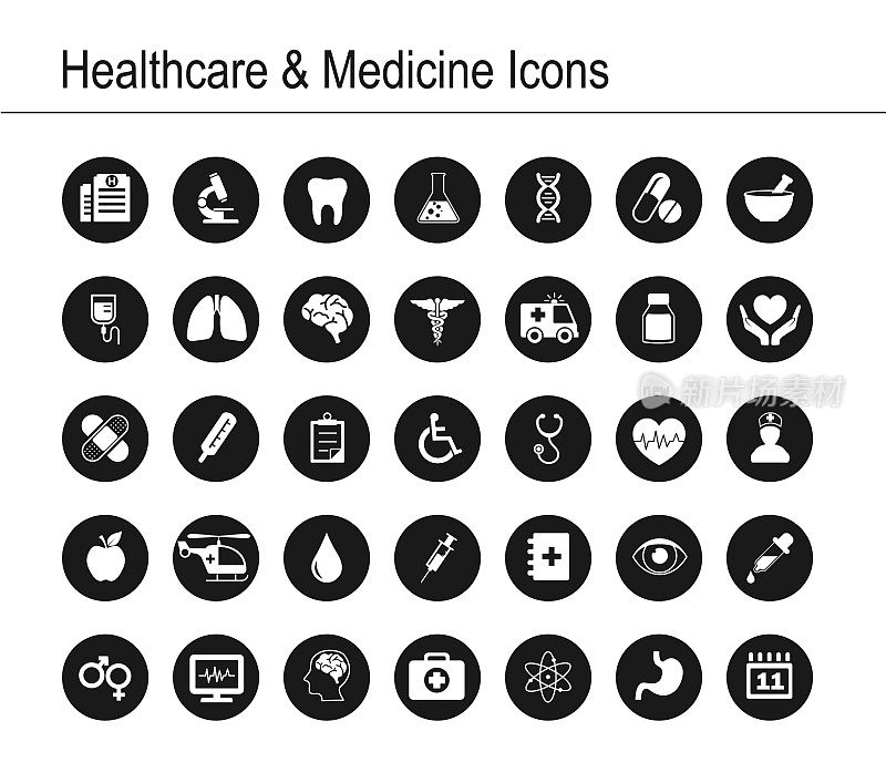 医疗保健和医学图标集