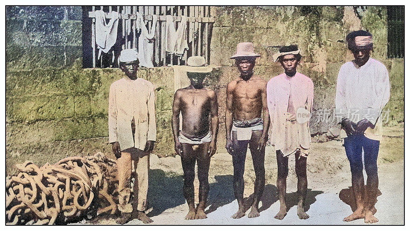 古董黑白照片:战俘，菲律宾