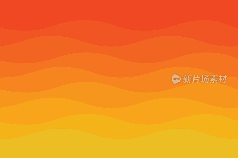 夏季抽象背景。橙色背景上的沙漠插图。