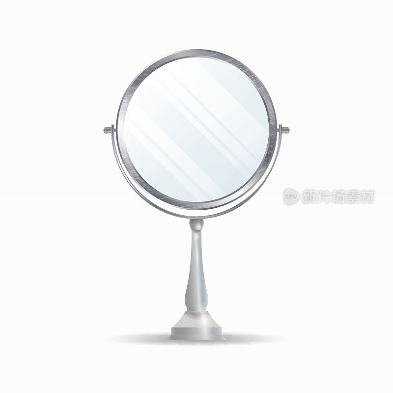 现实的镜子设置向量。镜子框架或镜子装饰室内插图