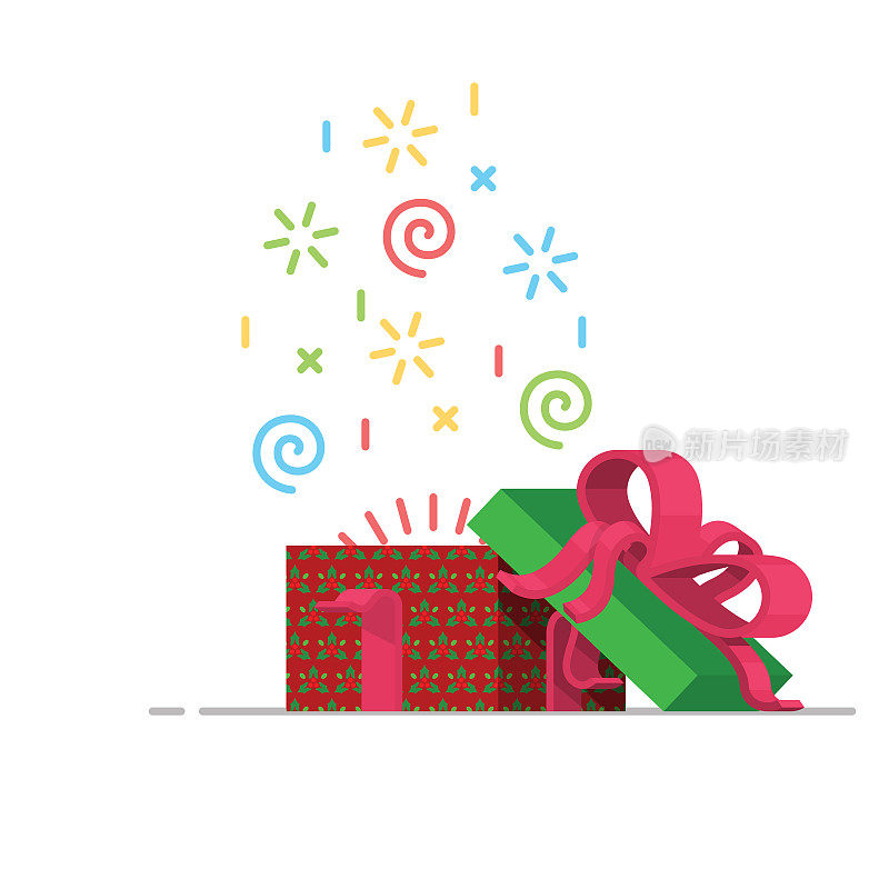 矢量节日礼品彩色礼品盒，包装堆。在白色背景上的平面卡通孤立插图。圣诞节、新年生日礼物概念