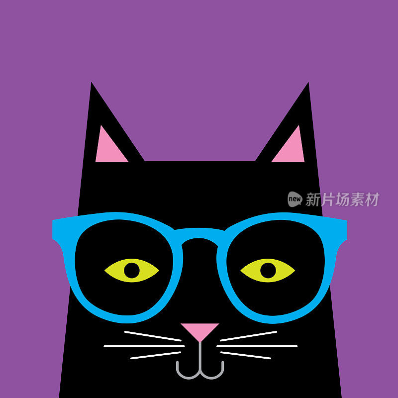 戴眼镜的黑猫