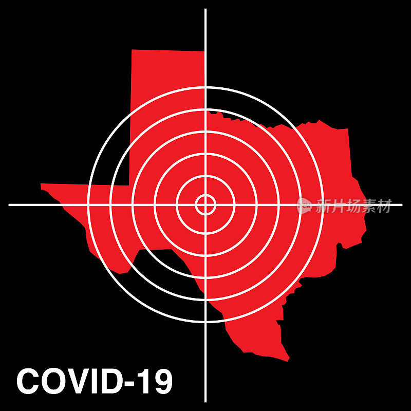 COVID-19德克萨斯州目标地图图标