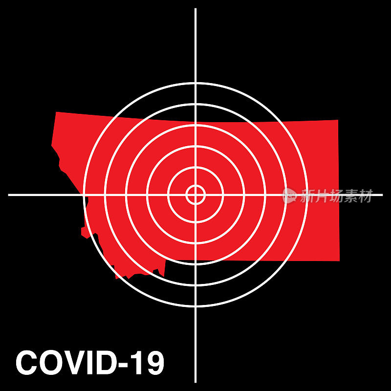 蒙大拿州COVID-19目标地图图标