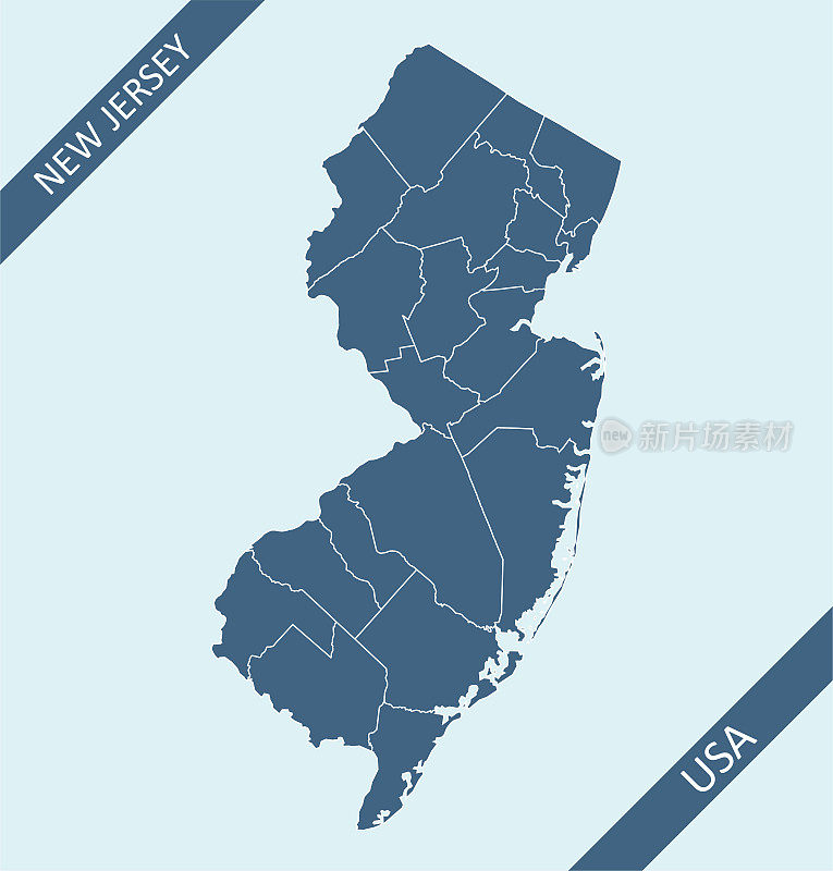 新泽西州各县地图