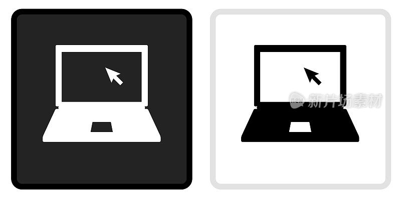 笔记本电脑图标上的黑色按钮与白色翻转