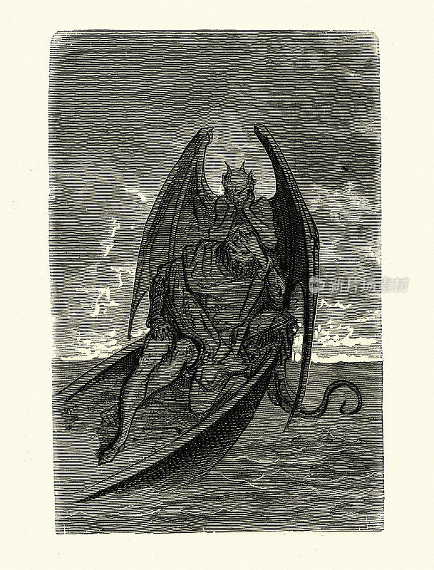 恶魔缠着一个被困在海上沉船上的人