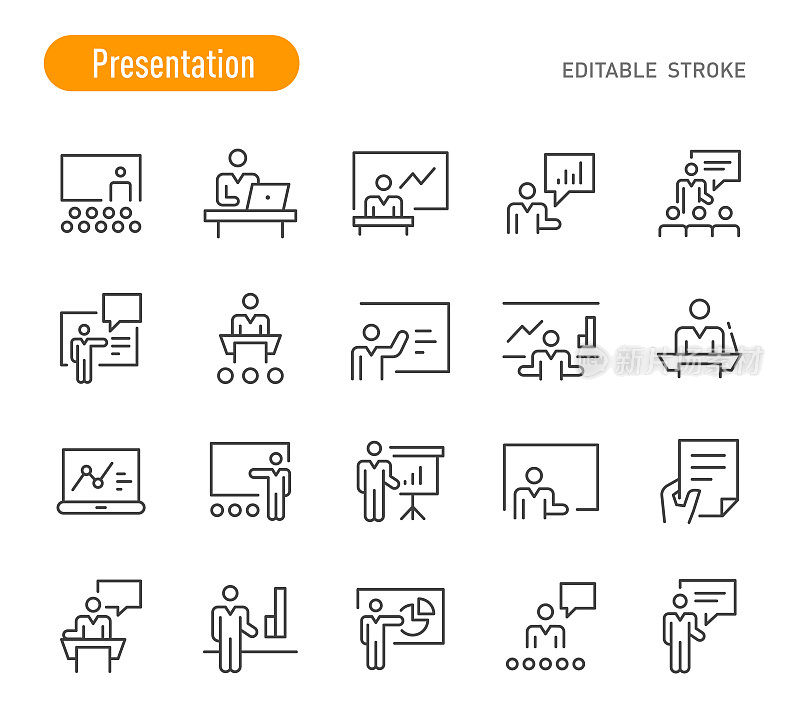 表示图标-线条系列-可编辑的描边