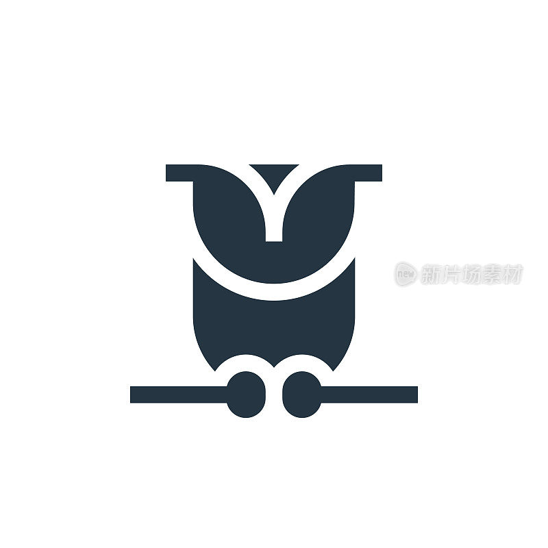 猫头鹰图标。雕文猫头鹰图标用于网站设计和移动，应用程序开发，打印。猫头鹰图标从填充教育收集孤立的白色背景。