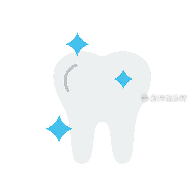 牙科健康平面图标。平面设计矢量插图