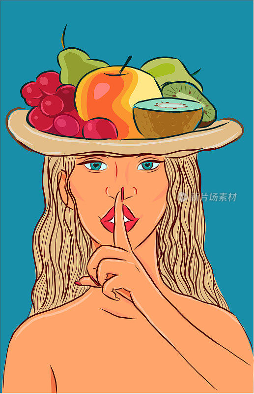 女人和水果