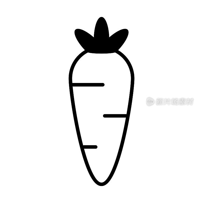 胡萝卜图标，新鲜矢量，蔬菜插图