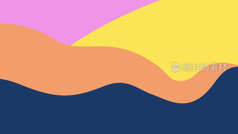 抽象的波浪线概念背景，简约的复古造型彩色条纹。