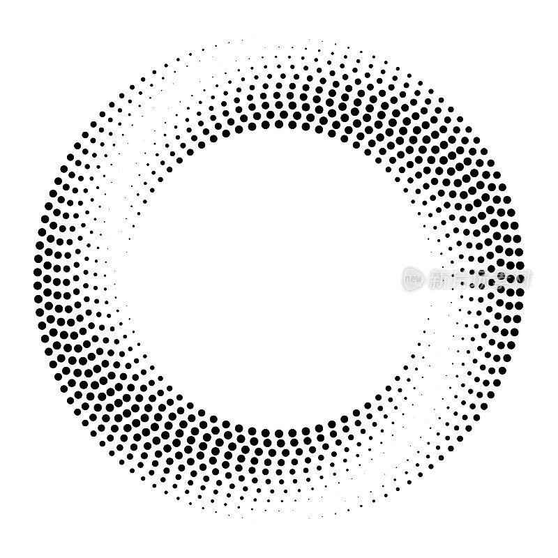 圆形图案的圆点褪色使用大小。多个轨道。