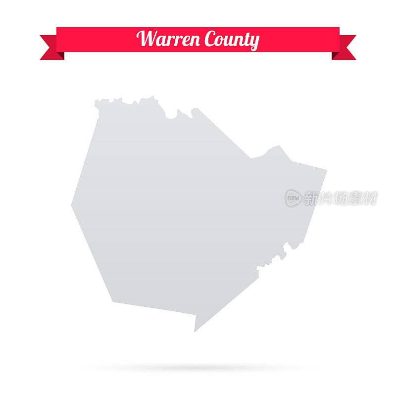 肯塔基州沃伦县。白底红旗地图