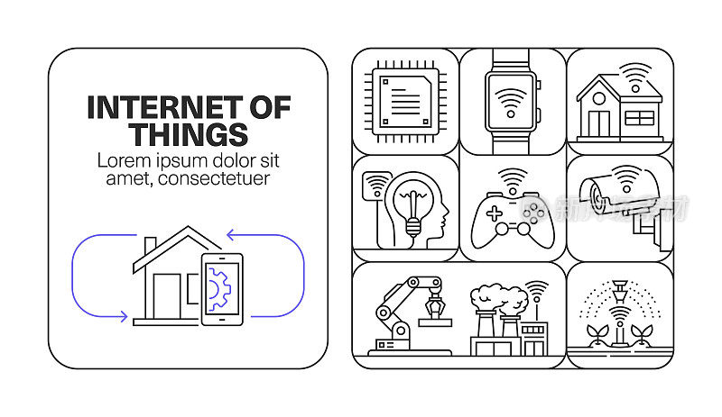 物联网横幅线图标集设计