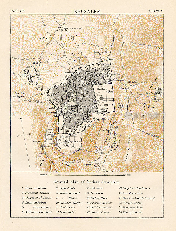耶路撒冷地图(1878年