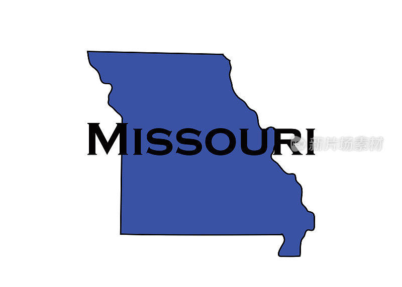 政治上自由的蓝色密苏里州的地图大纲。
