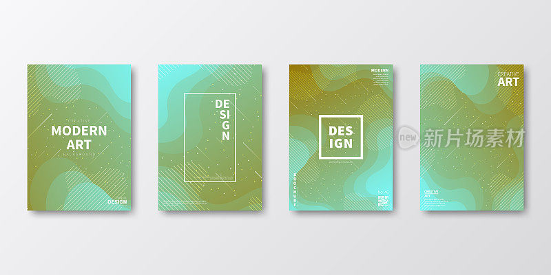 宣传册模板排版，绿色封面设计，商业年报，宣传单，杂志