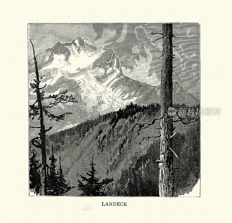 兰戴克，恩加丁在瑞士阿尔卑斯山，19世纪
