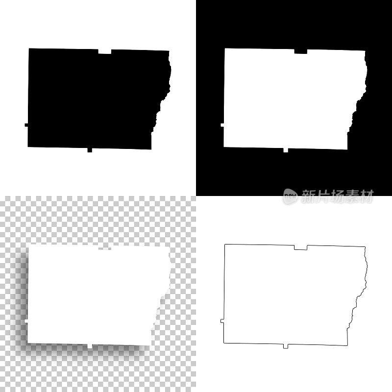 科尔奎特县，乔治亚州。设计地图。空白，白色和黑色背景