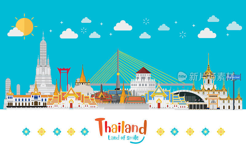 泰国曼谷，地标和旅游