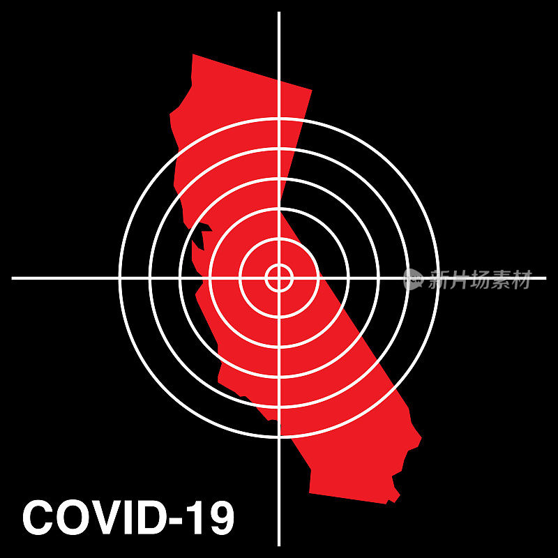 COVID-19加州目标地图图标