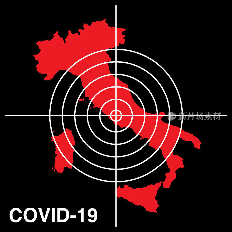 COVID-19意大利目标地图图标