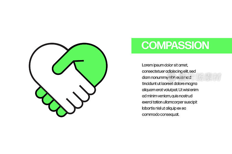 同情平线图标，轮廓矢量符号说明。