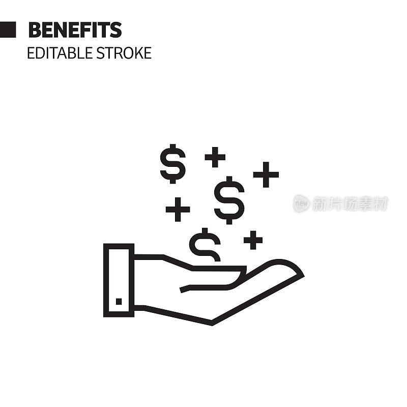 线条图标，轮廓向量符号插图。