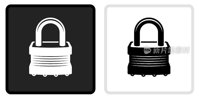 安全锁定图标上的黑色按钮与白色翻转