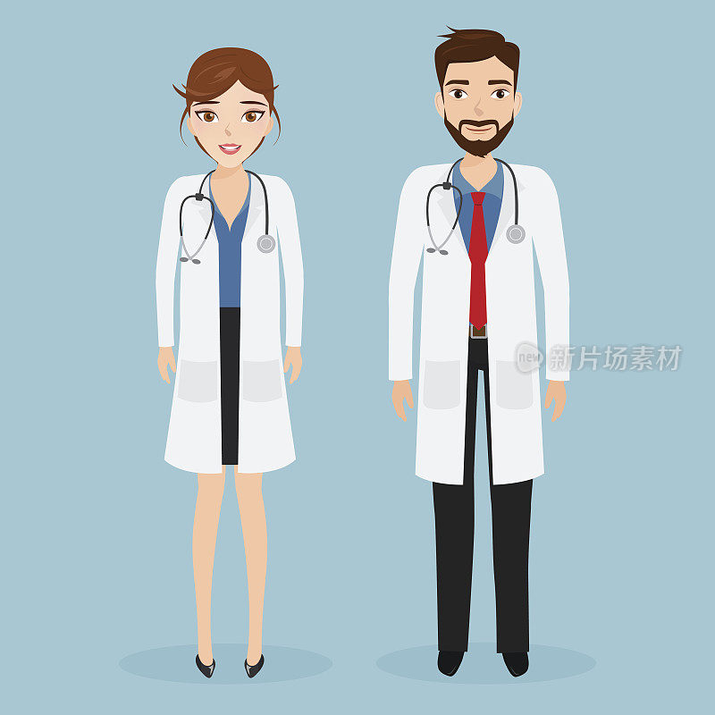 女医生和男医生在医院的角色。