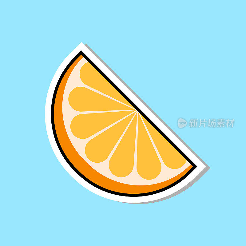 橘子分割橘子酱图标糖果贴纸概念