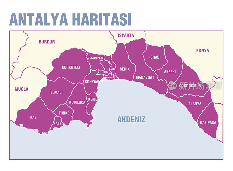 安塔利亚的地图