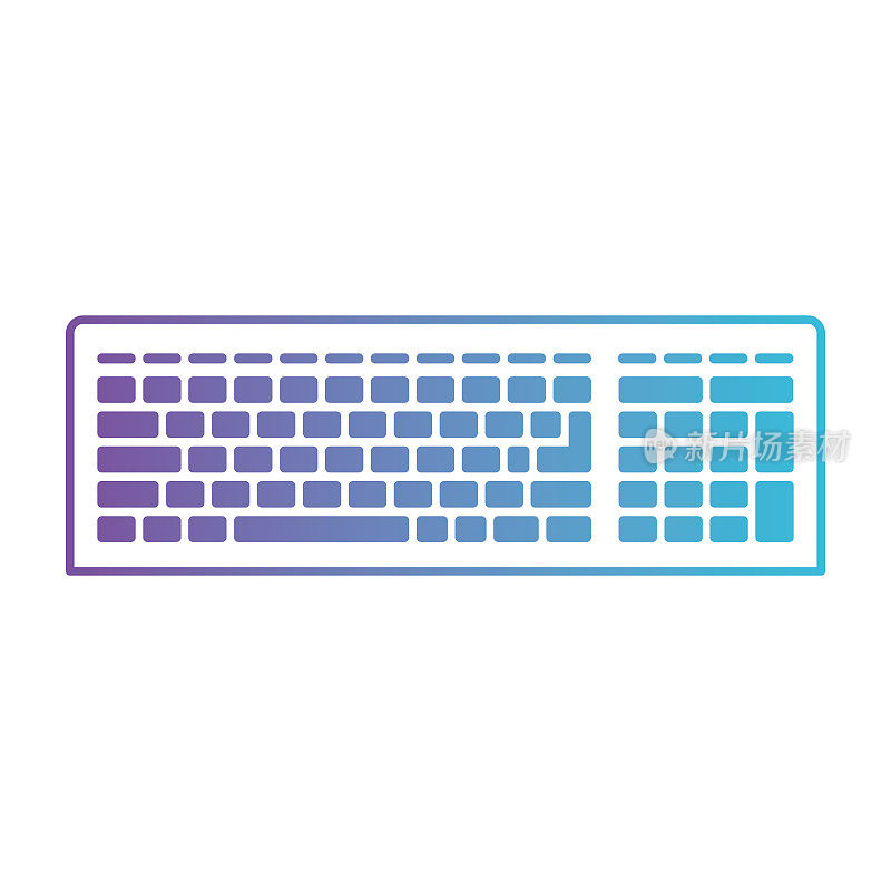 电脑键盘的紫色退化为蓝色轮廓