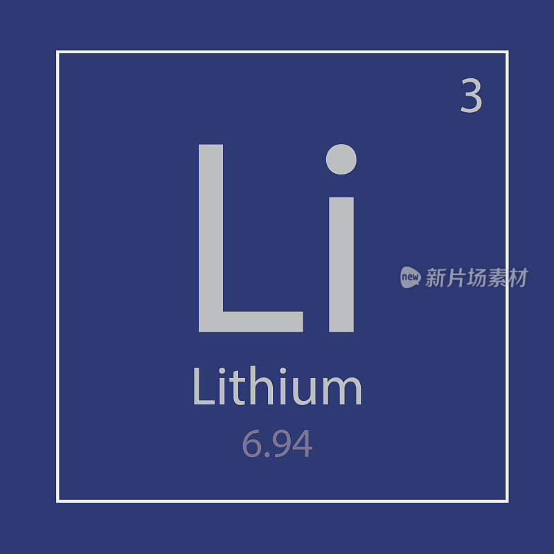 锂锂化学元素图标