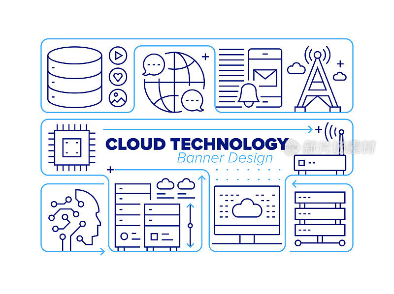 云技术线图标集及相关工艺信息图设计