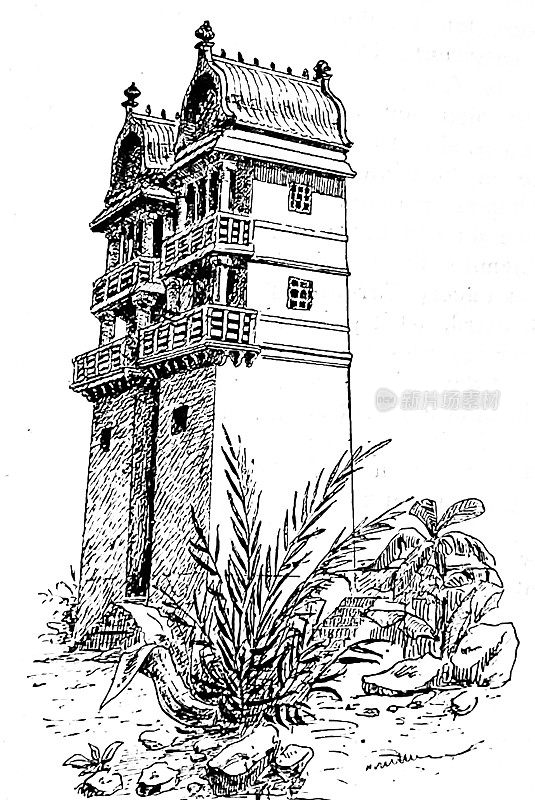 1889年巴黎世界展览-房屋故事，印度房屋