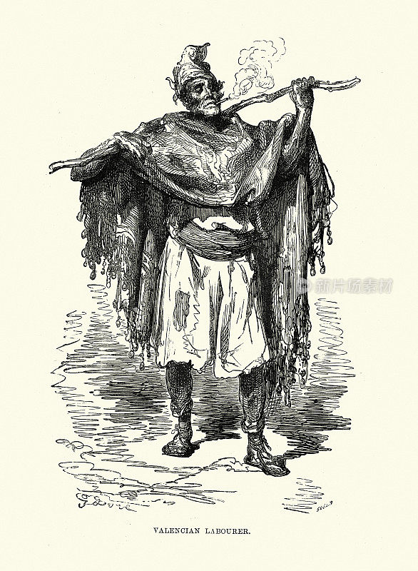 巴伦西亚工人的肖像,工人阶级,巴伦西亚,西班牙,西班牙19世纪